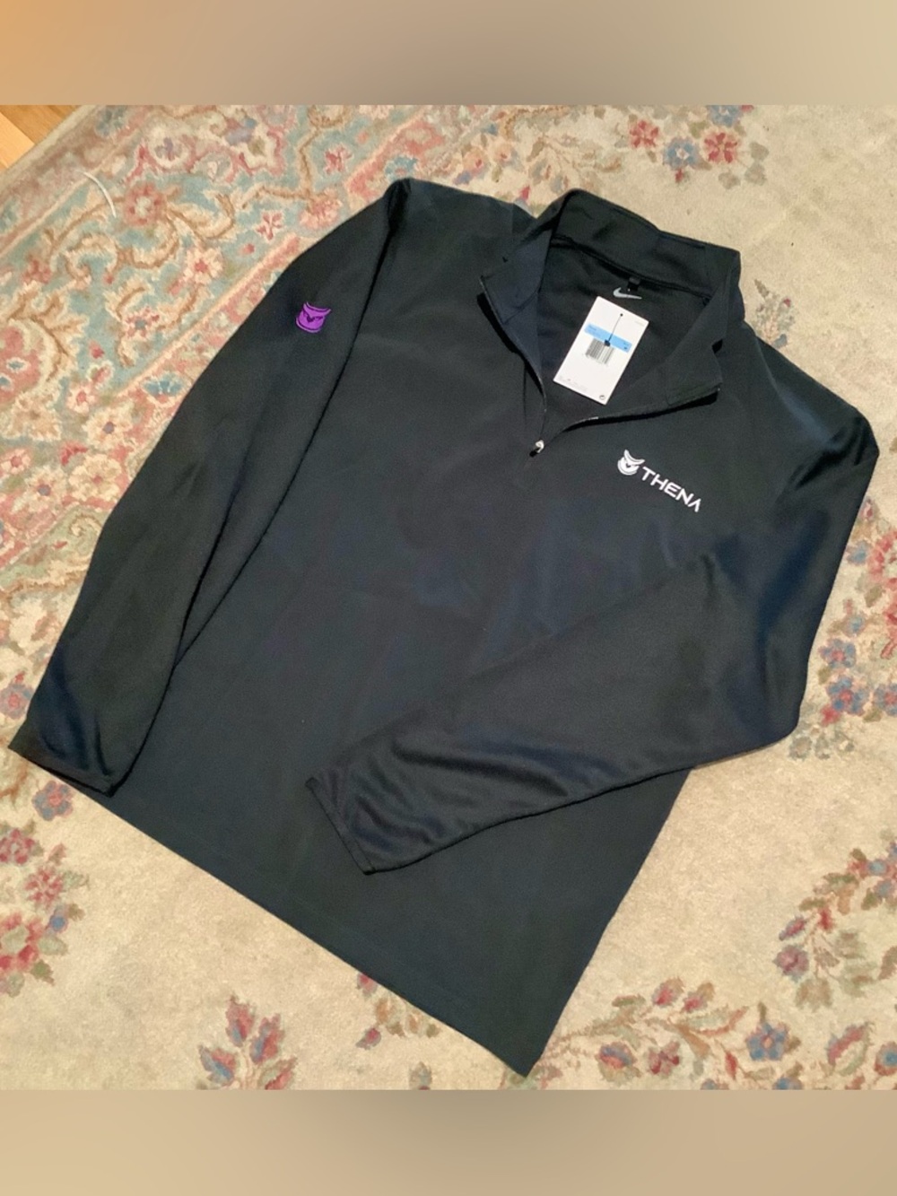 Nike Golf 1/2 Zip Pullover Black Performance Men's Med NWT Logo